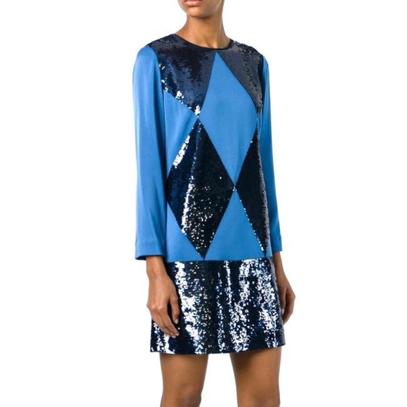 Tory Burch Blue Lantilly Night Out Dress Size 4 - Picture 6 of 12